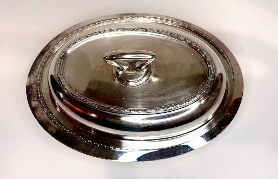 Vintage Silver Plated 3 piece Oval Covered Serving Dish - photo 4