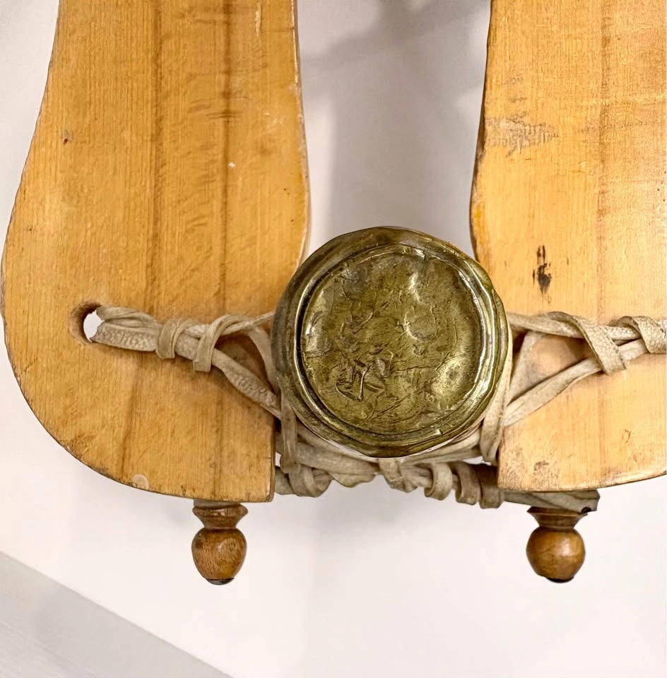 Vintage Wood and Brass Camel Saddle Stool - photo 5