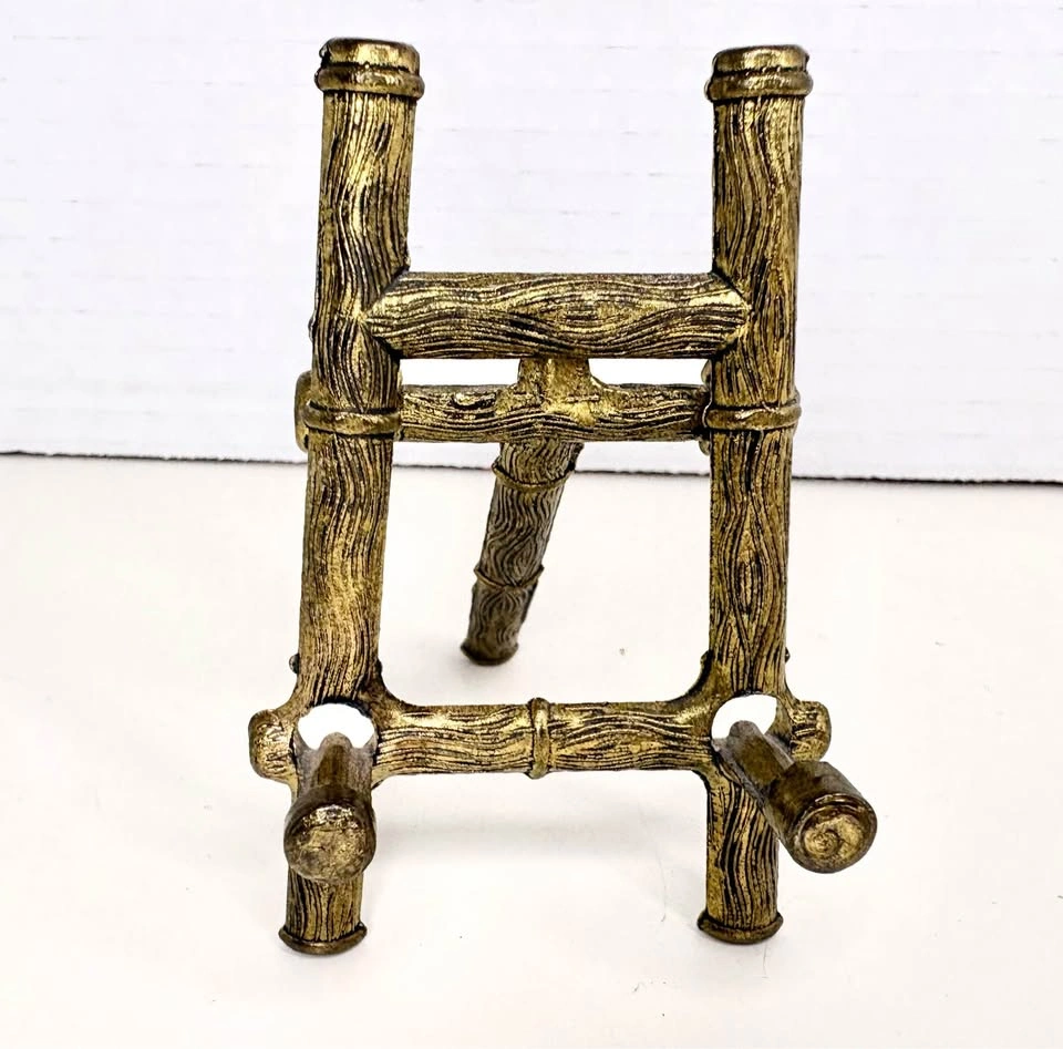 Vintage Gold Faux Bamboo Easel Stand Made in Italy - photo 2