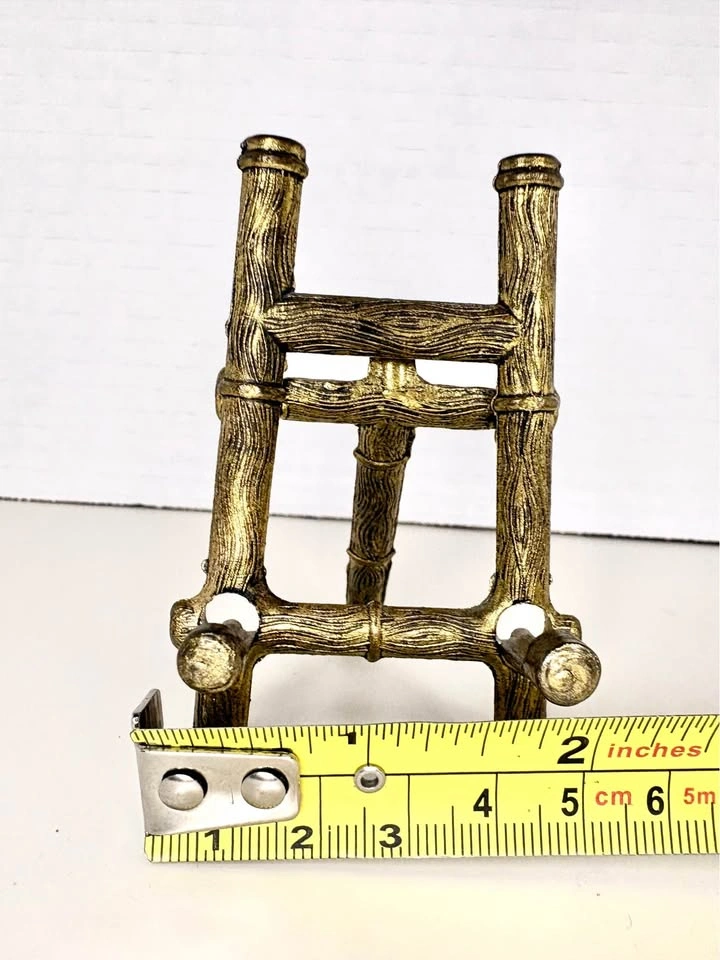 Vintage Gold Faux Bamboo Easel Stand Made in Italy - photo 5