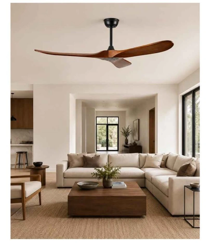 60" Wood Ceiling Fan with Remote Control - photo 2