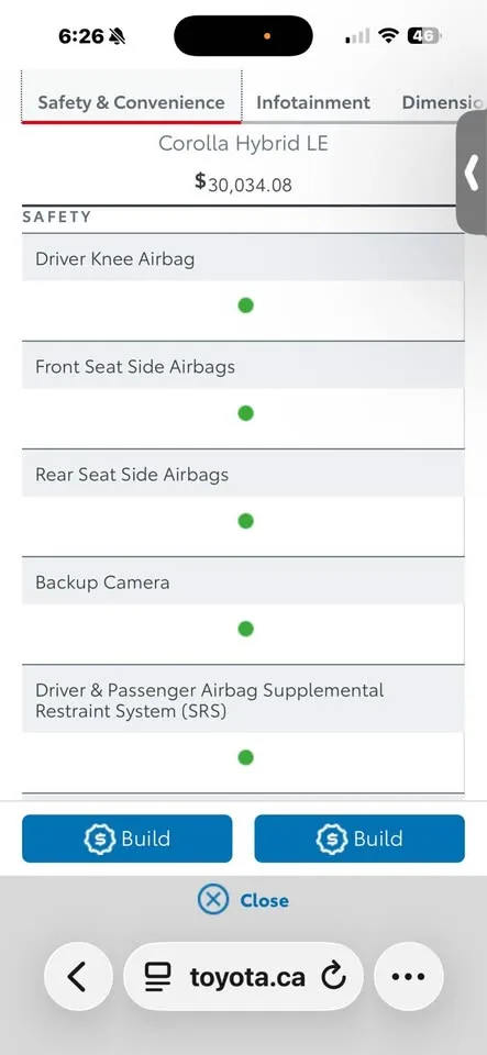 Toyota Corolla hybrid LE 2026 Fwd brand new with 0 kms image indicator(6)