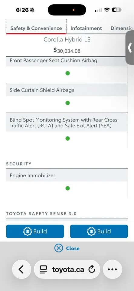 Toyota Corolla hybrid LE 2026 Fwd brand new with 0 kms image indicator(7)