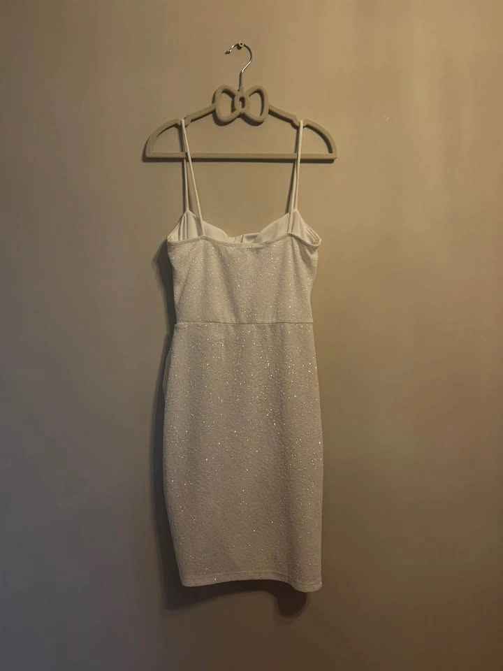 Lovely Day White Sparkly Ruched Mini Dress - photo 3