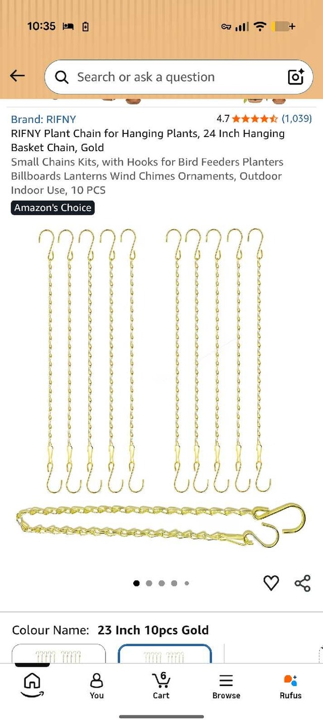 24" Hanging Gold Chains
