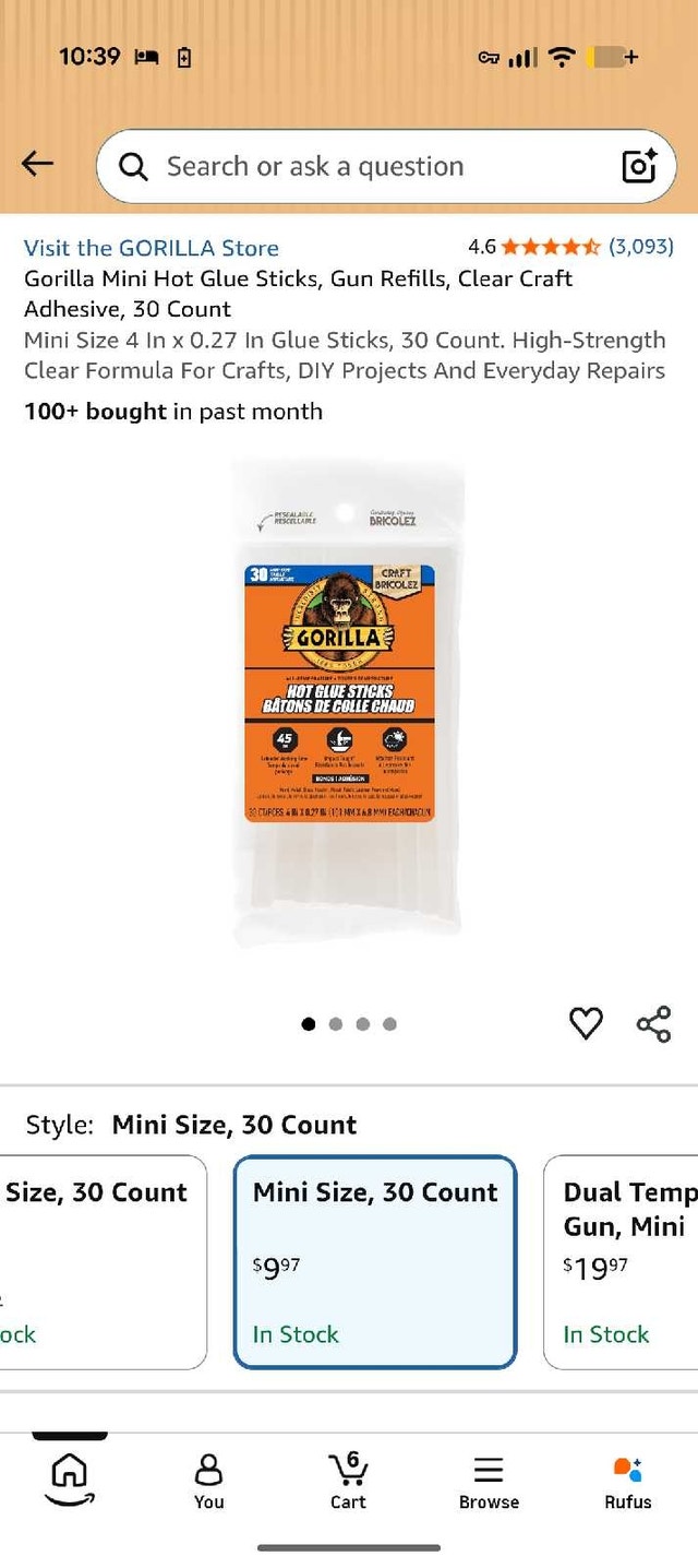 Gorilla Mini Hot Glue Sticks, 90ct - photo 2