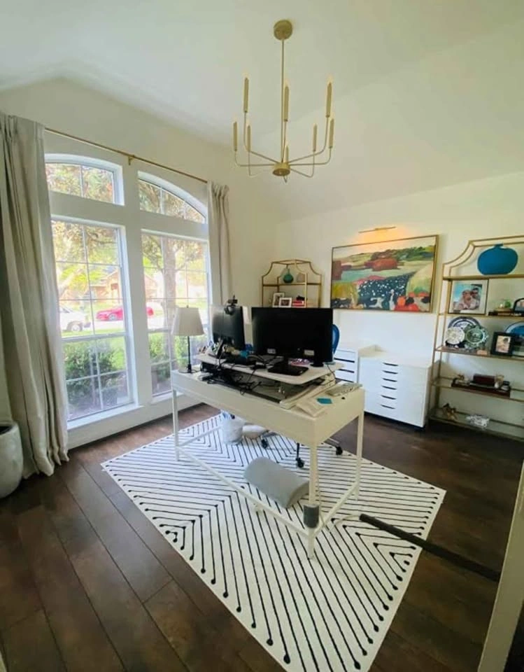 5x7 ft Black + Ivory Washable Modern Geometric Area Rug - photo 4