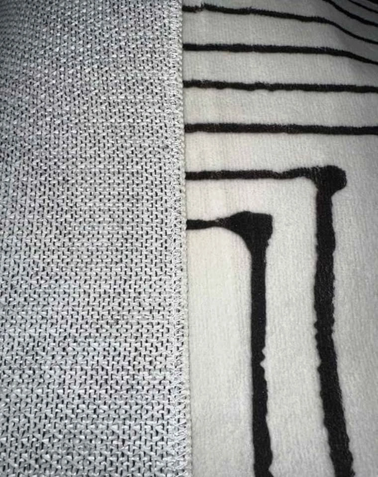 5x7 ft Black + Ivory Washable Modern Geometric Area Rug - photo 5