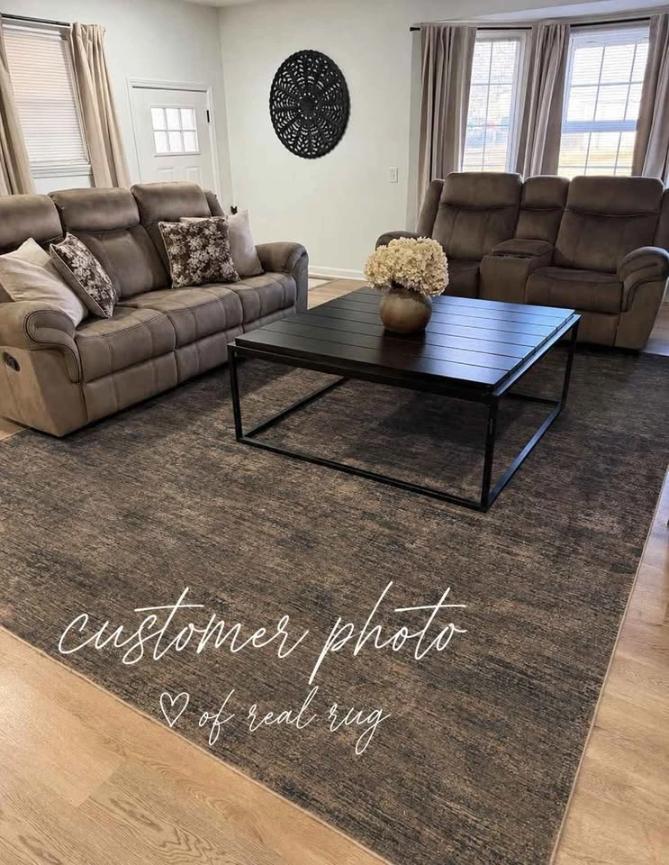 BUTTERY SOFT SEALED WASHABLE RUG NEW - RUSTIC TRUFFLE 9x12 - photo 5