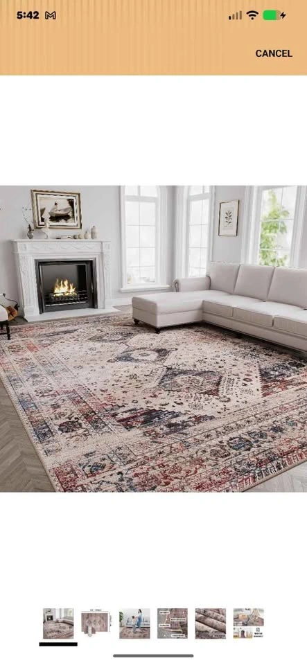 CRIMSON BREEZE | 9' × 12' WASHABLE AREA RUG new sealed - photo 4