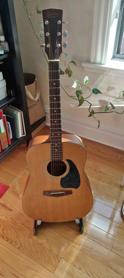 Acoustic Guitar- strings - music stand