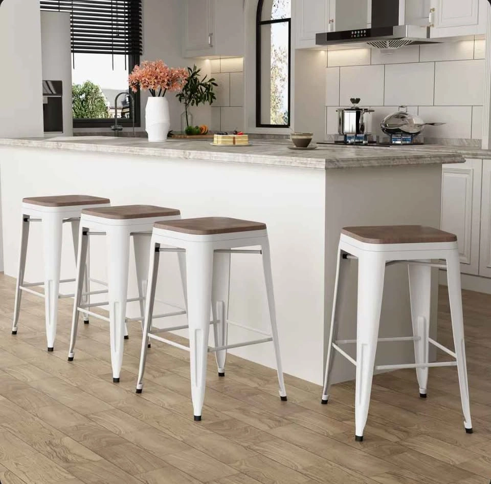 Set of 4 Williston Forge 26" Counter Stools – Stackable – Like N - photo 2