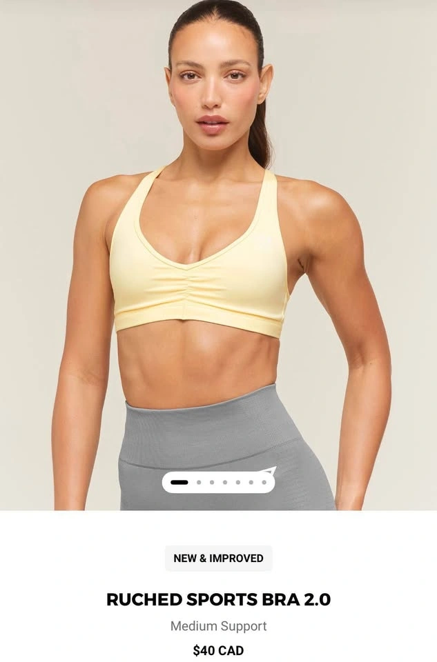WHITE AVAILABLE - Gymshark Ruched Sports Bra 2.0 - photo 5