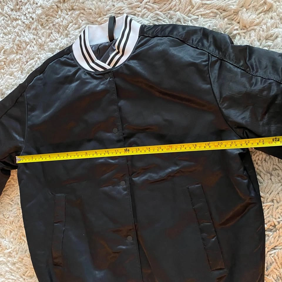 Black Insulated Varsity Bomber Jacket - photo 5