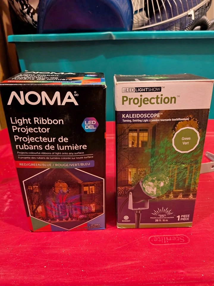 NOMA Light Ribbon Projector and Gemmy LED Kaleidoscope Light