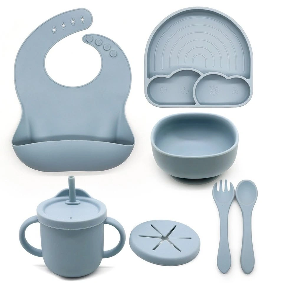BinkyBinky 9 pc Baby Feeding Dinnerware Set Silicone BPA Free - photo 2