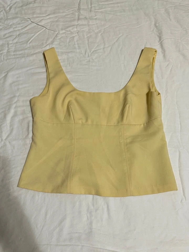 H&M Butter Yellow Square Neck Top