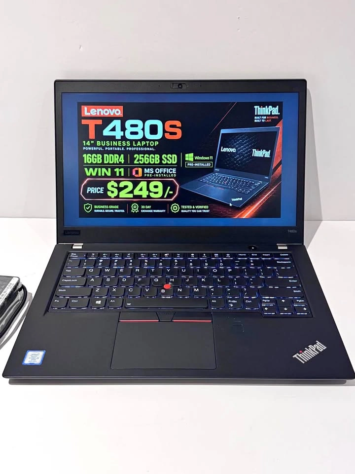 Lenovo T480S I5-8th.16GB/256GB/Win 11 / MS Office Laptops