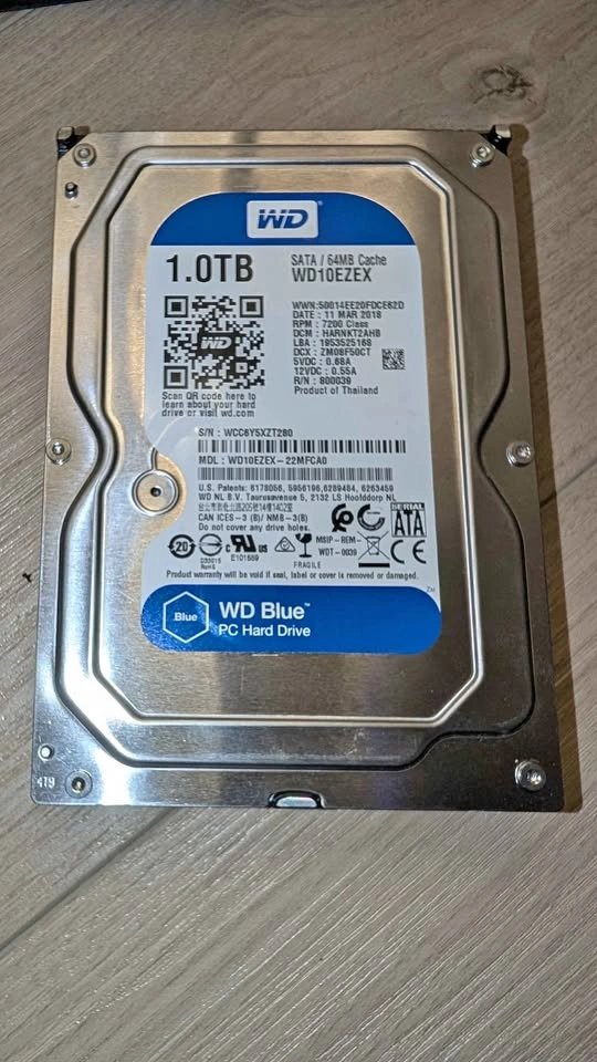 WD Blue 1TB Desktop Hard Drive HDD 3.5" (7200 RPM) - Works Great