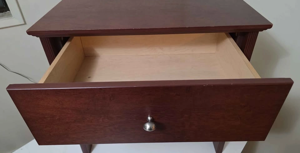 Dark Wood Nightstand with Drawer - photo 3
