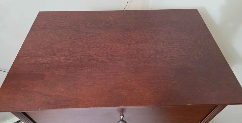 Dark Wood Nightstand with Drawer - photo 4