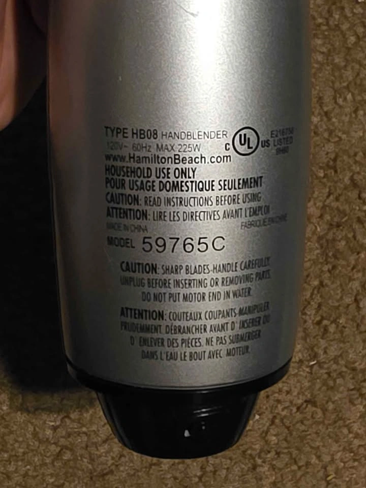 Hamilton Beach 59765C Hand Blender - MISSING IMMERSION BLADE! - photo 3