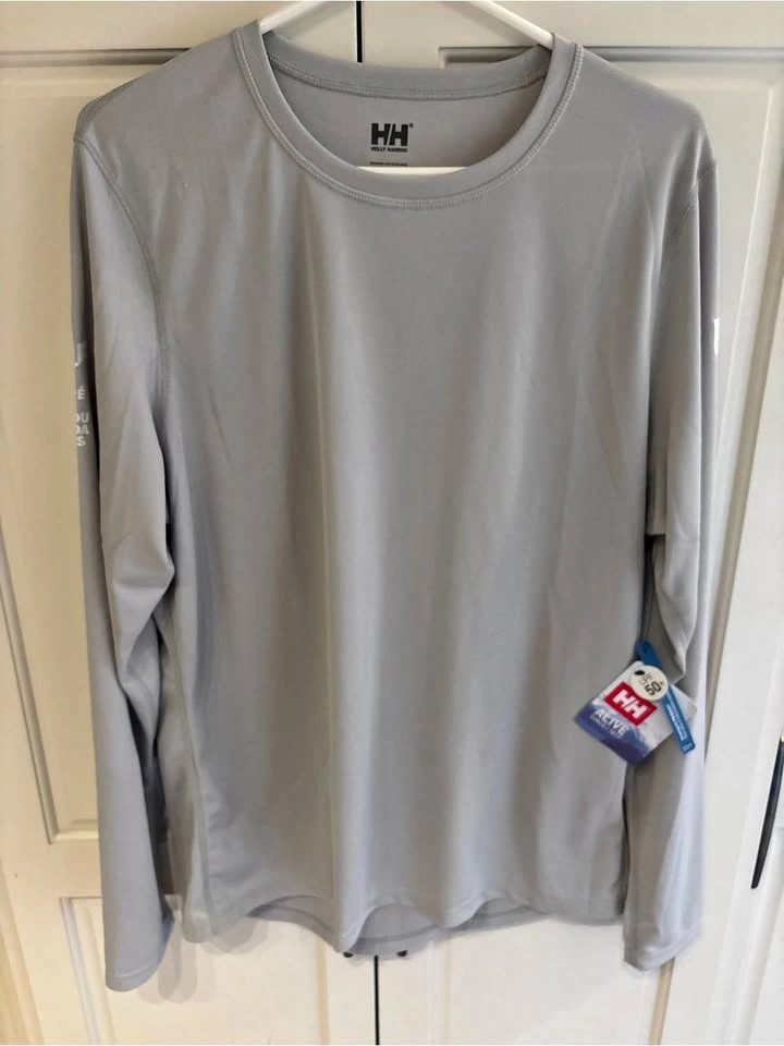 Helly Hansen Men’s Light Gray Long-Sleeve Performance Shirt XXL