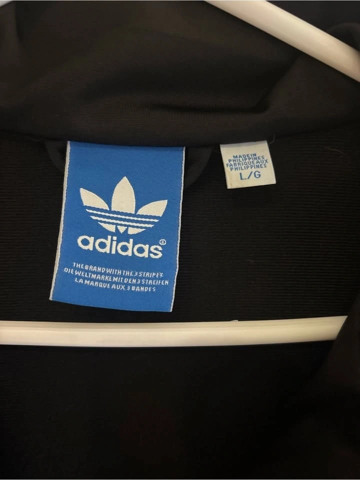 Adidas Women’s Black Track Jacket with Teal Stripes large - photo 2