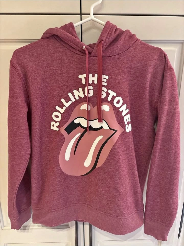 The Rolling Stones Mauve Pink Logo Pullover Hoodie - Women's sma