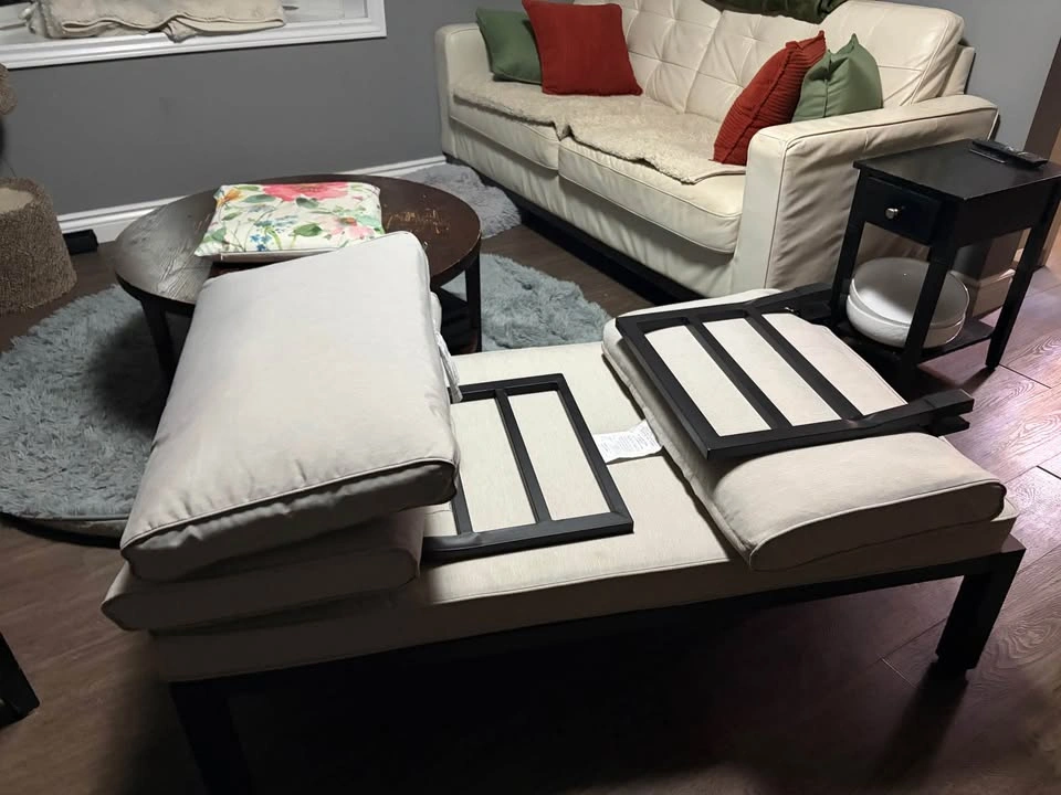 Outdoor Patio Bench / Lounge. W/ powder coated metal frame - photo 3