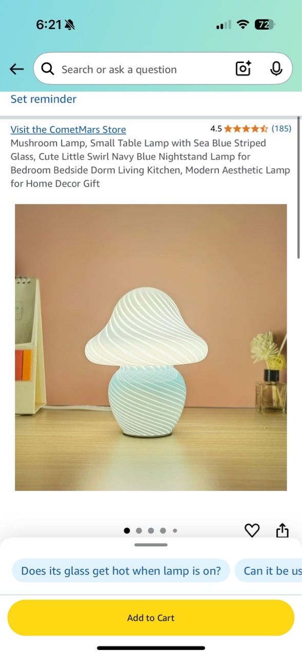 Blue Mushroom Lamp - photo 3