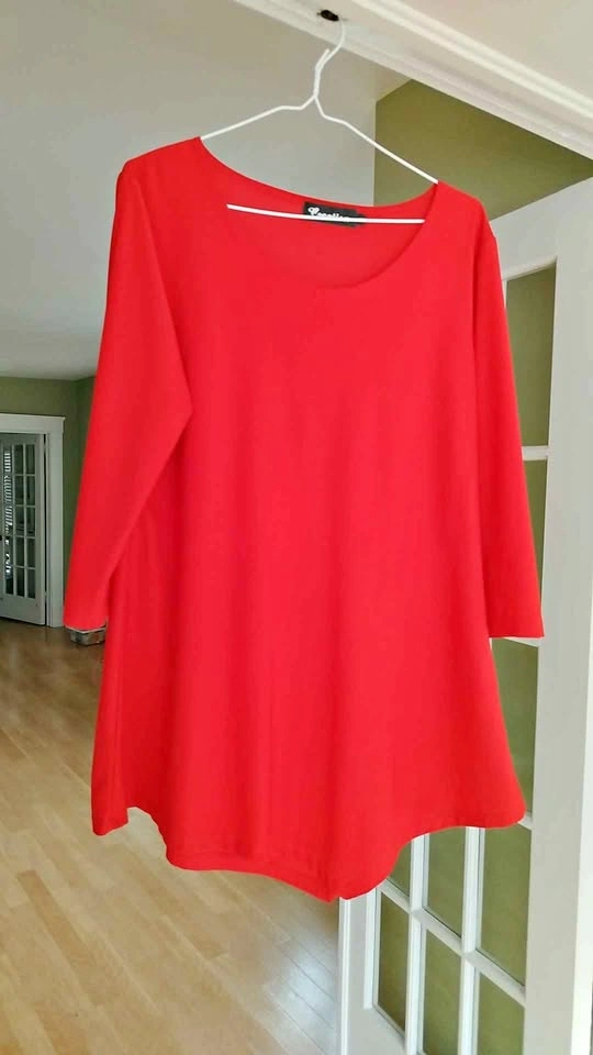 Vibrant Red 3/4 Sleeve Blouse