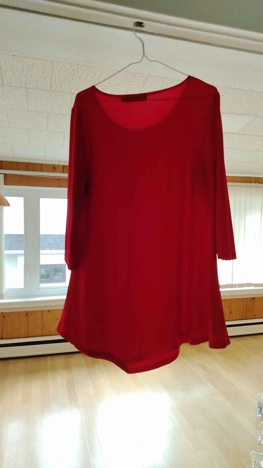 Vibrant Red 3/4 Sleeve Blouse - photo 3