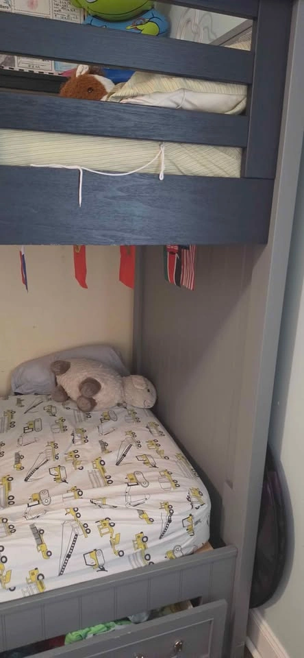 Strong Grey Wooden Bunk Bed with Storage Drawers - photo 2