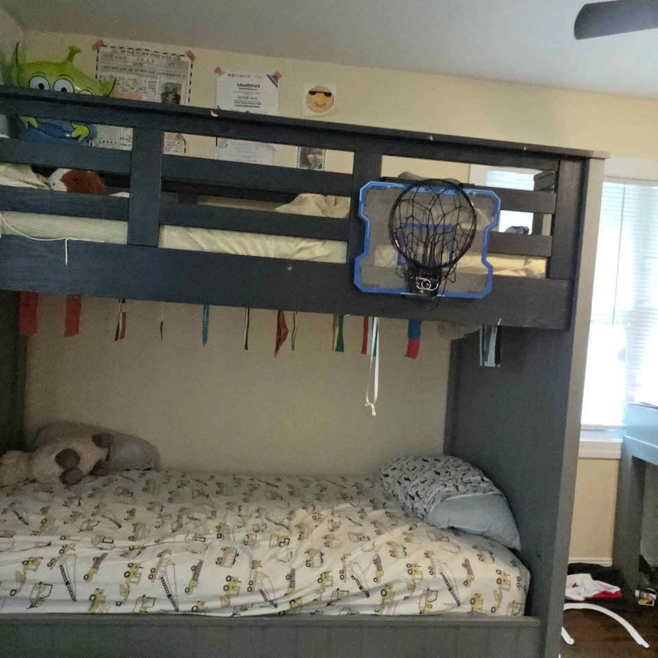 Strong Grey Wooden Bunk Bed with Storage Drawers - photo 5