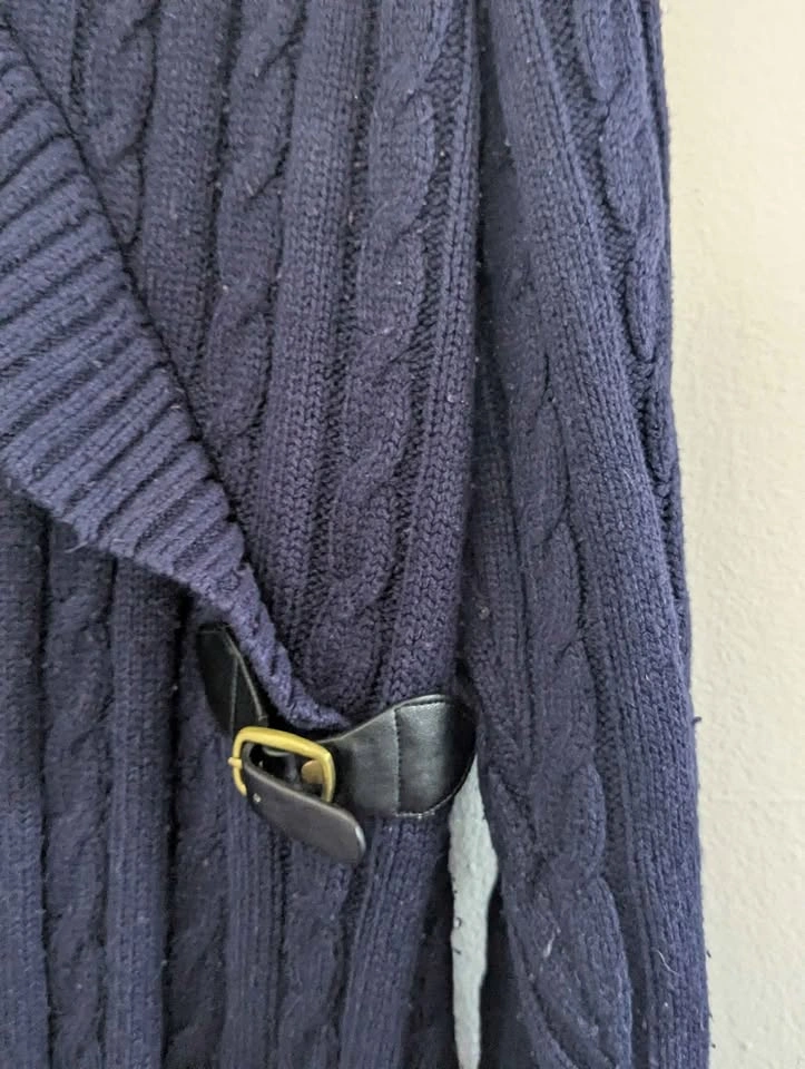 Lauren Ralph Lauren Navy Blue Cable Knit Long  Sweater Dress - photo 2