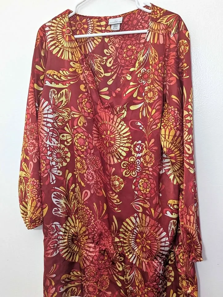 Jaclyn Smith XL Floral V-Neck Blouse