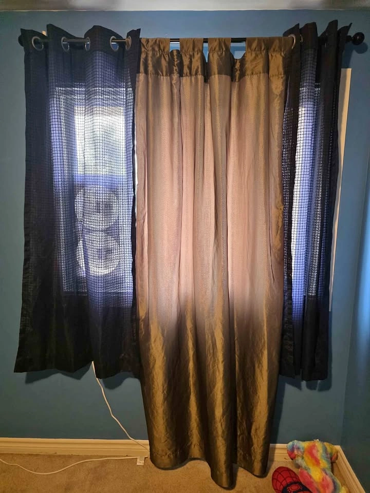 Curtains and rod