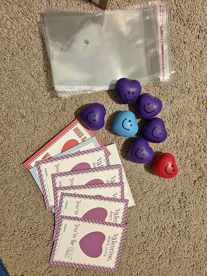 Valentine's Day Heart Stress Ball and Card Set