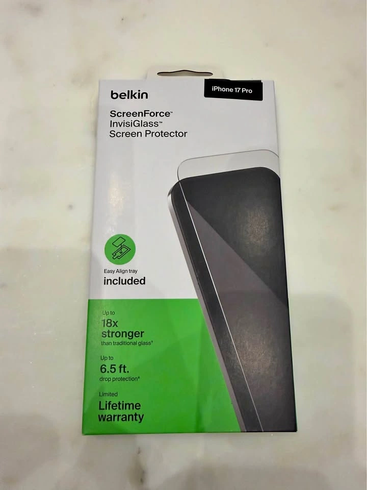 Belkin ScreenForce InvisiGlass Screen Protector for iPhone 17 Pr