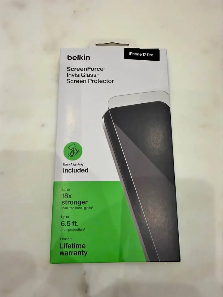 Belkin ScreenForce InvisiGlass Screen Protector for iPhone 17 Pr