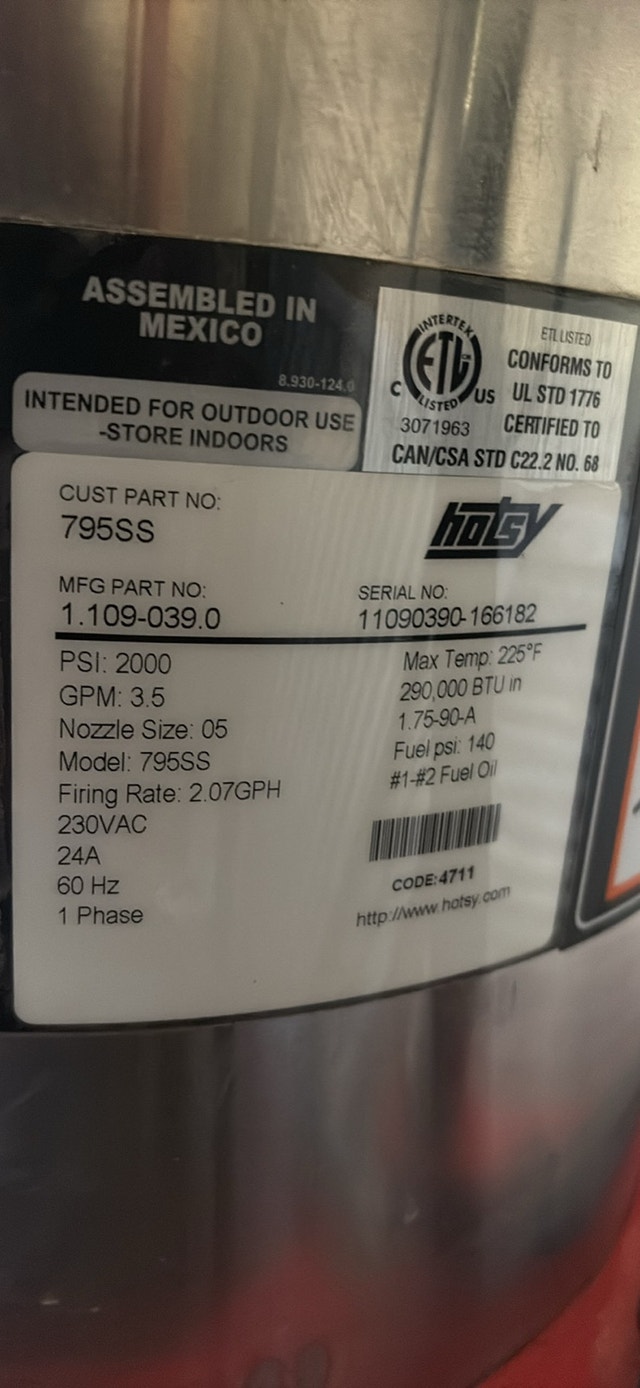 Hotsy Model 795SS 100ft hose and reel - photo 2