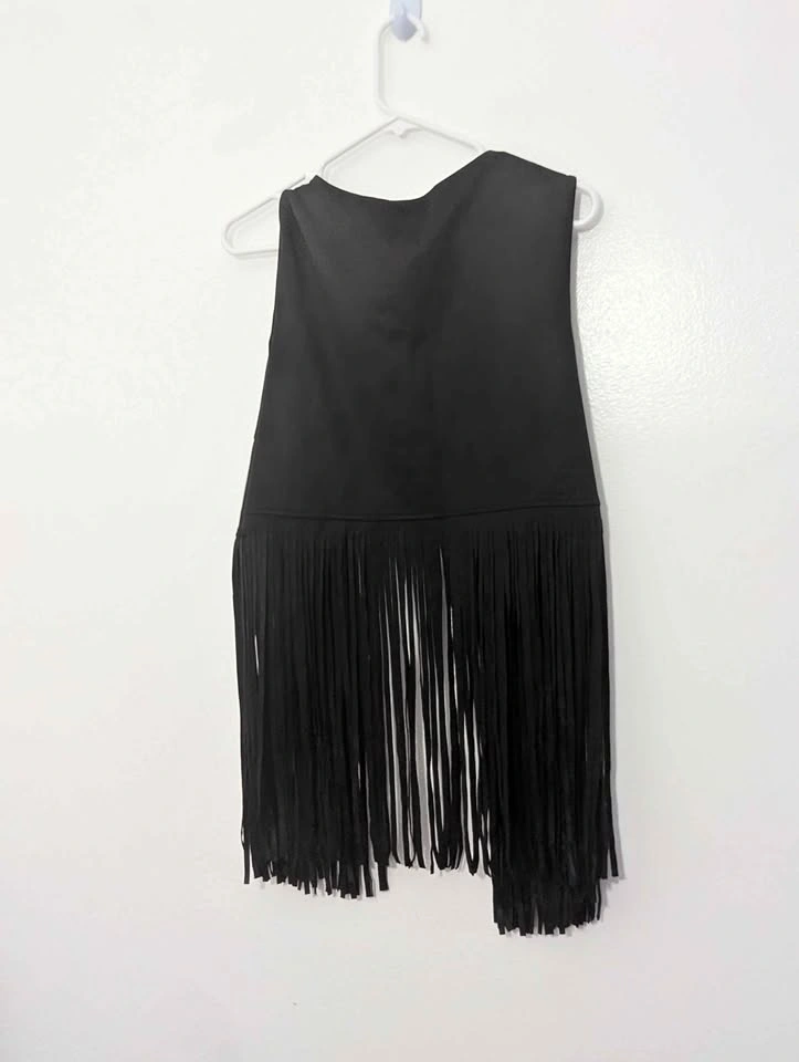 Black Fringe Vest Size 2XL