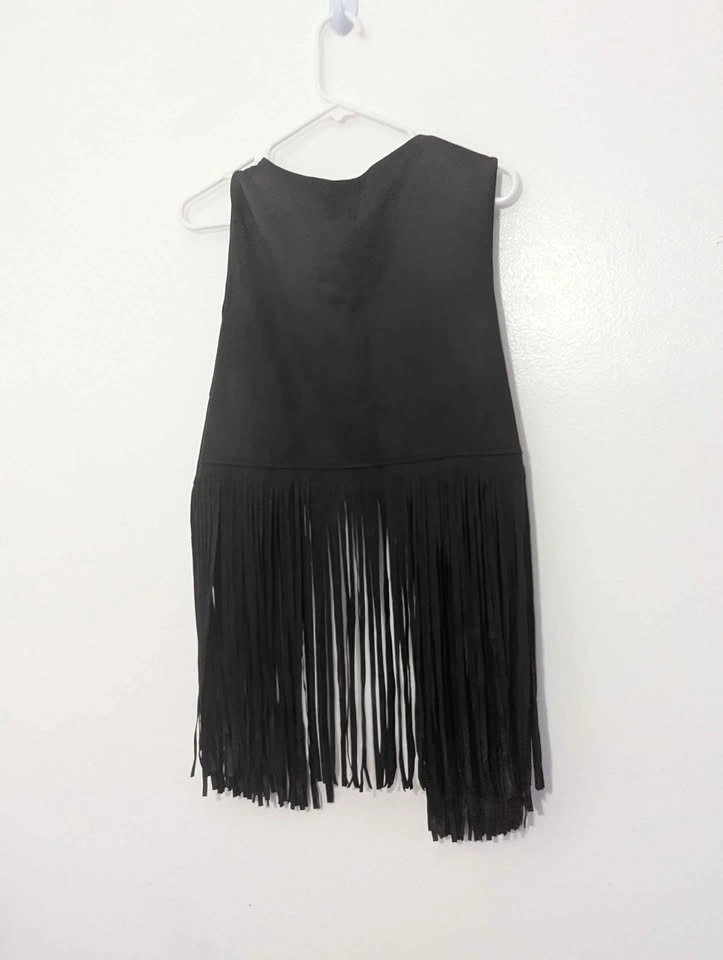 Black Fringe Vest Size 2XL - photo 5