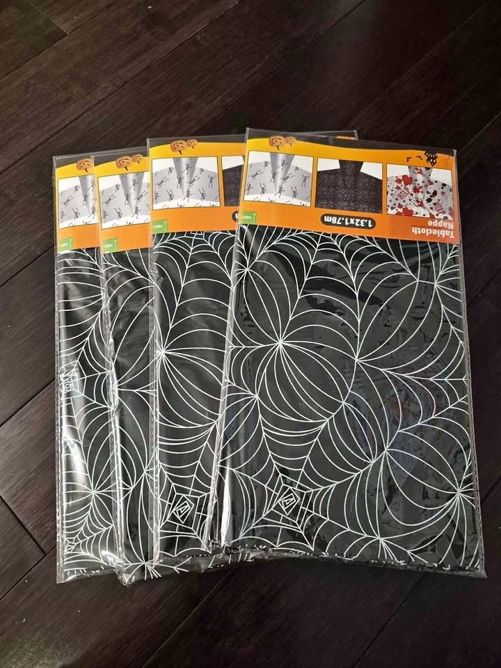 Brand New Disposable Halloween Spider Web Tablecloth