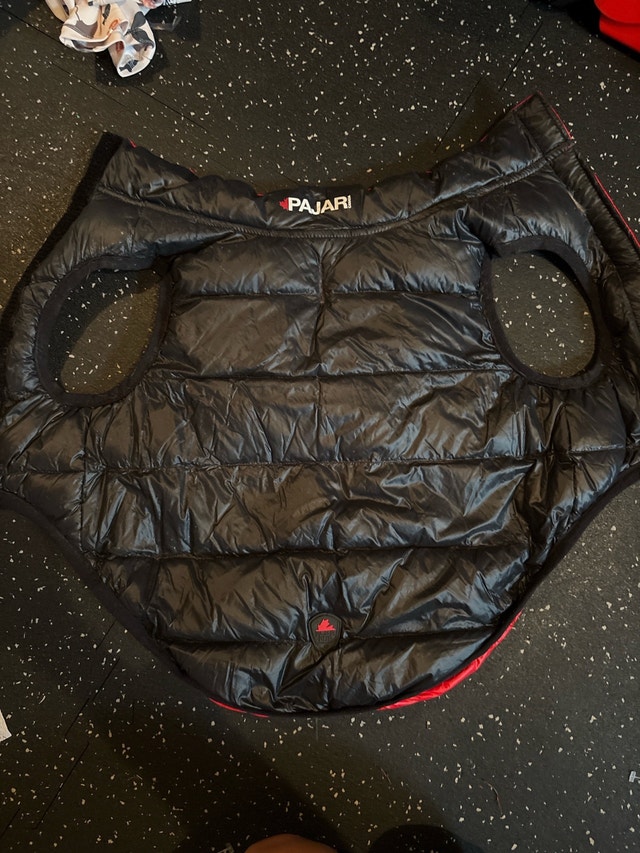 Pajar Canada Reversible Dog Puffer Coat Red Black Reflective - photo 3