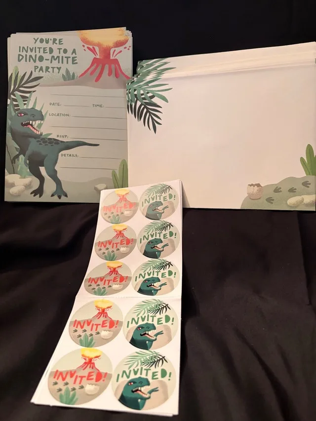 Dino party invitations!