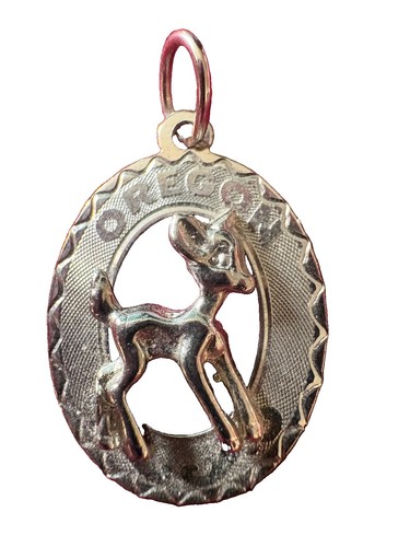 Vintage Oregon Sterling Silver Deer Travel Souvenir Charm