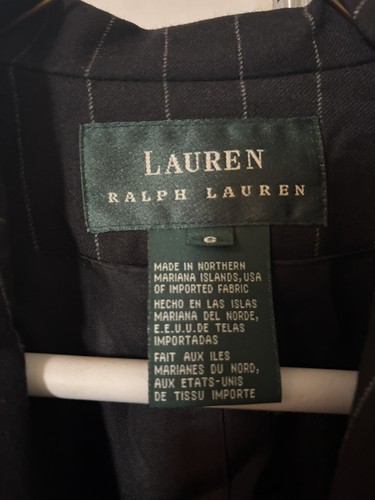 Lauren Ralph Lauren Equestrian Long Blazer Coat Sz 6 Pinstripe - photo 4