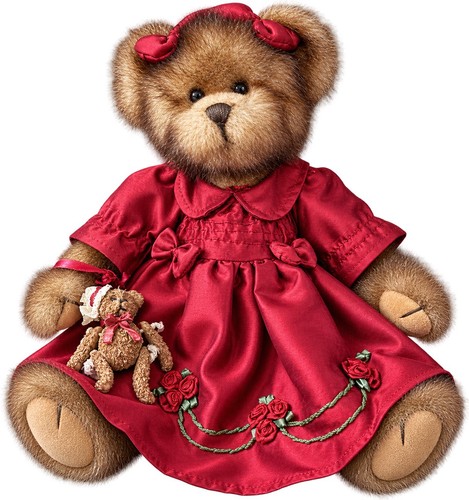 Bearington Collection Limited Edition Teddy Bear Red Dress